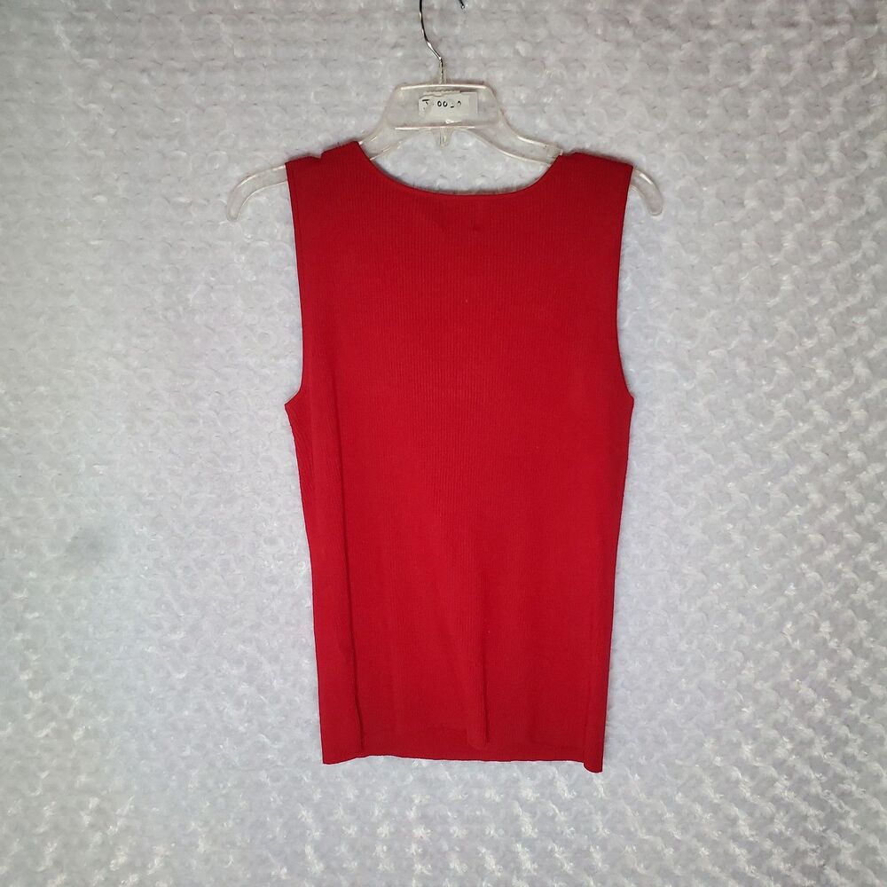 Ruby Rd. Red Ribbed Top Size L - Picture 3 of 6
